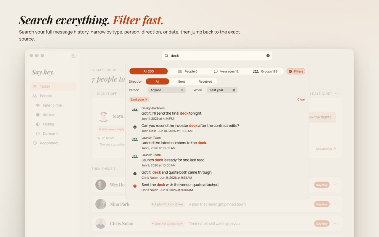 Search everything. Filter fast.